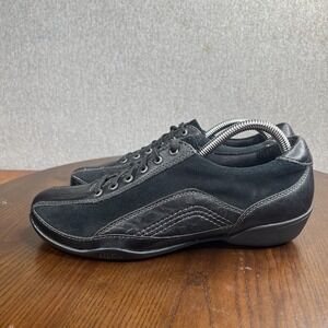 Taos Steady Shoes Women's 8.5 Black Leather Suede‎ Walking Sneaker SDY-12697
